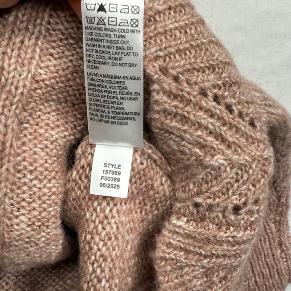 Lucky Brand Cable‎ Knit Sparkle Sweater Dusty Rose Pink XL NWT MSRP $99.50 - Picture 9 of 17